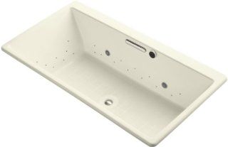 Kohler K 899 GCSN 96 Rve Bubblemassage Bath with Polished Nickel Airjets and Chromatherpy, Biscuit   Drop In Bathtubs  
