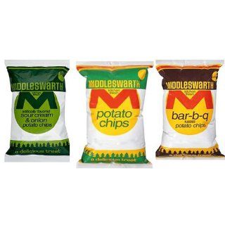 Middleswarth Chips, Variety Pack, .875 Ounce (Pack of 36)  Potato Chips  Grocery & Gourmet Food