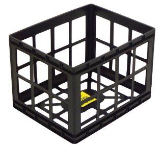 United Solutions Small Plastic Storage Crate, Black, 7.875" L x 6.5" W x 5.75" H   Home Storage Baskets