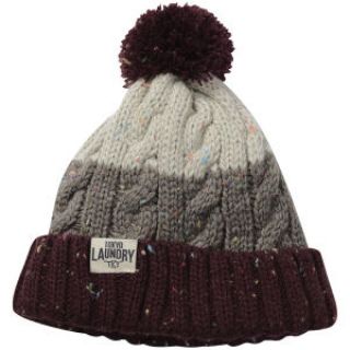 Tokyo Laundry Mens Enstone Stripped Bobble Hat   Oxblood Nep/Rope Nep/Oatgrey Nep      Mens Accessories