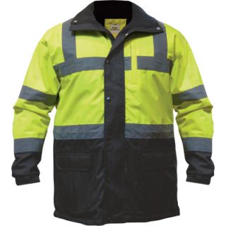 Class 3 High-Visibility Parka with Teflon — Lime/Black  Safety Jackets