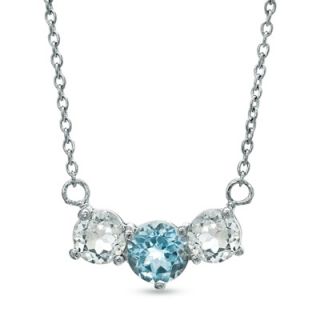 0mm Sky Blue and White Topaz Necklace in Sterling Silver   Zales