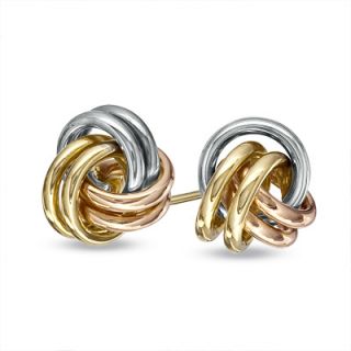 Love Knot Stud Earrings in 14K Tri Tone Gold   Earrings   Zales