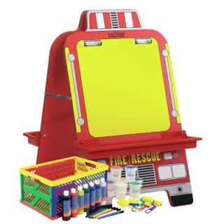 ECR4Kids Fire Engine Easel with Paint Crate ELR 13102