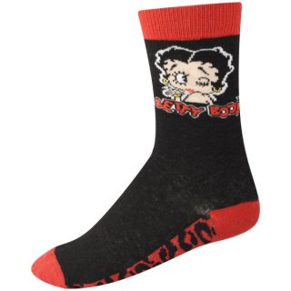 Betty Boop Womens 4 Pack Socks Gift Box    Red and Black      Womens Clothing