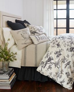 King Toile Sham with Mini Ruffle   French Laundry Home