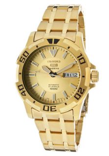 Seiko SNZJ46K1  Watches,Mens Automatic Gold Plated with Gold Tone Dial and Gold Plated Bezel, Casual Seiko Automatic Watches