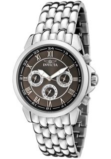 Invicta 2877  Watches,Mens Specialty Charcoal Dial Stainless Steel, Casual Invicta Quartz Watches