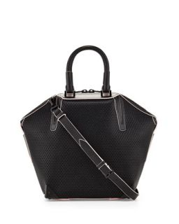 Emile 3D Mesh Leather Satchel Bag, Black   Alexander Wang