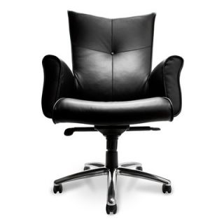 Compel Office Furniture Mahari Leather Executive Chair with Arms CEL7190BJET