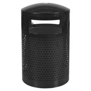 Ex Cell Metal Products Landscape Series Outdoor Waste Receptacle WR 2441 T BLK