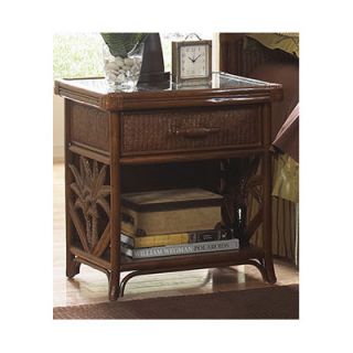 Hospitality Rattan Cancun Palm 1 Drawer Nightstand with Optional Glass Top 40