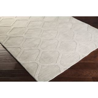 Hand Loomed Chino Casual Solid Tone on tone Moroccan Trellis Wool Area Rugs (33 X 53)