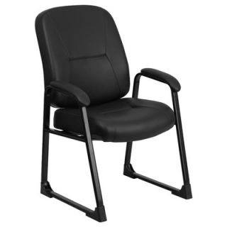 FlashFurniture Hercules Series Leather Executive Side Chair with Sled Base WL