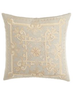 Embroidered Linen Pillow, 22Sq.   Callisto Home