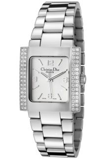 Christian Dior D98 1012MAGIN  Watches,Womens Riva White Diamond Silver Dial Stainless Steel M, Luxury Christian Dior Quartz Watches