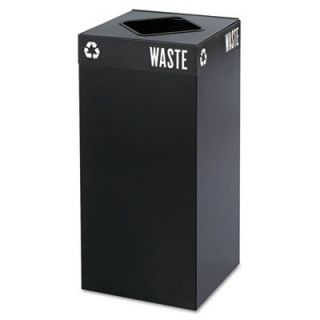 Safco Products Public Square Recycling Container in Black SAF298 Size 31 Gal