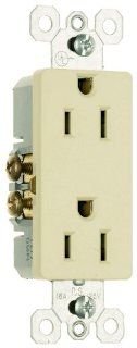 Pass & Seymour 885ICC21 Duplex Decorator Receptacle 15 Amp/125 volt Side Wired or Back Wired Connections, Ivory   Electrical Outlets  