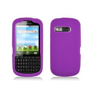 Purple Soft Silicone Gel Skin Cover Case for Alcatel One Touch OT 910 910c Cell Phones & Accessories