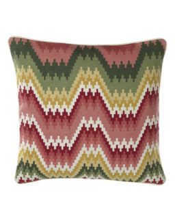 Wave Stitch Needlepoint Pillow, 18Sq.