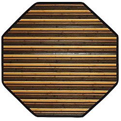 Handmade Beige Bamboo Rug (5 Octagon)