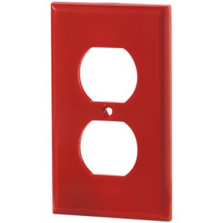 Cooper Wiring Devices 1 Gang Red Standard Duplex Receptacle Nylon Wall Plate
