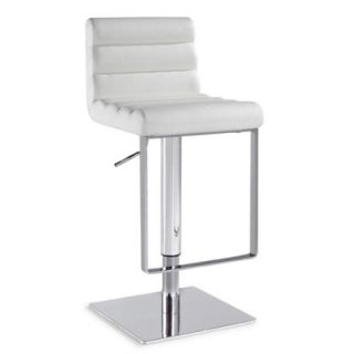 Chintaly Adjustable Swivel Bar Stool 0830 AS BLK Color White