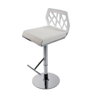 Eurostyle Sophia 22 Adjustable Swivel Bar Stool with Cushion 2714 Color White