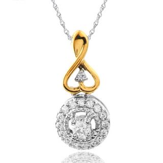 10 CT. T.W. Diamond Drop Pendant in Sterling Silver and 10K Gold