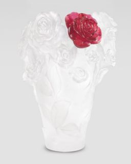 White Rose Passion Vase   Daum