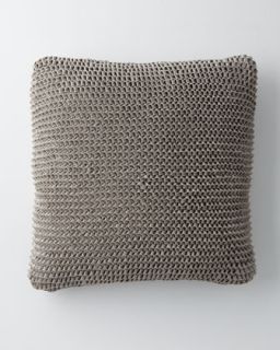 Silver Linen Rag Knit Pillow, 20Sq.   Dransfield & Ross House