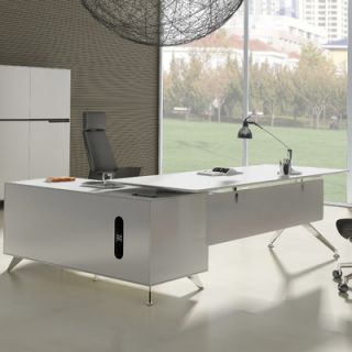 Jesper Office 400 Executive Desk with Return Cabinet JJP1511 Finish White La