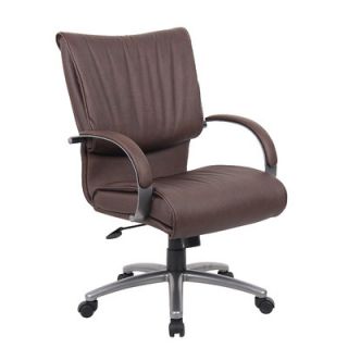 Boss Office Products Mid Back Leatherplus Executive Chair with Arms B9706P BB