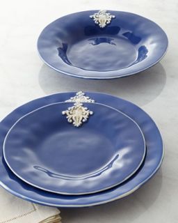Four Blue Crest Salad Plates