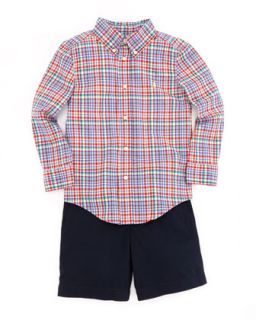 Multicolored Plaid Blake Shirt, Red, 4 7   Ralph Lauren Childrenswear
