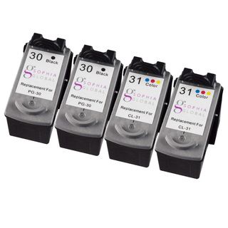 Sophia Global Remanufactured Ink Cartridge Replacement For Canon Pg 30 And Cl 31 (2 Black, 2 Color)