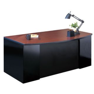 Mayline CSII Bow Front Executive Desk with 2 Pedestals C1952x
