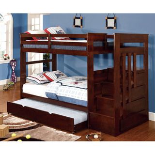 Furniture Of America Furniture Of America Brentor 2 piece Classic Dark Walnut Bunk Bed With Trundle Brown Size Twin