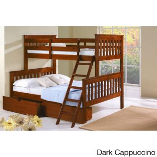 Donco Kids Mission Tilt Ladder Twin/full Storage Bunk Bed Cappuccino Size Full