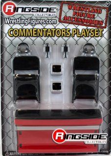 COMMENTATORS PLAYSET (RED)   RINGSIDE COLLECTIBLES EXCLUSIVE TOY WRESTLING ACTION FIGURE ACCESSORY PACK Toys & Games