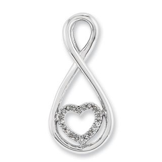 Diamond Accent Infinity with Heart Slide in Sterling Silver   Zales