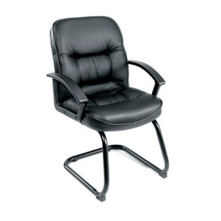 Boss Office Products Ergonomic Leather Guest Chair B7309