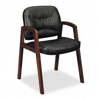 Basyx Guest Chair with Leather Back BSXVL803X   ST11 Finish Mahogany