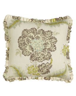 Ruffled Floral Pillow, 18Sq.   Traditions Linens