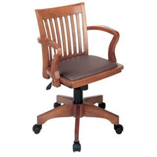 Office Star Deluxe Office Chair 108 Wood Finish/Vinyl Seat Fruit Wood / Brown