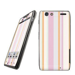 Motorola Droid Razr Maxx XT916 Vinyl Decal Protection Skin Pink Stripes Cell Phones & Accessories