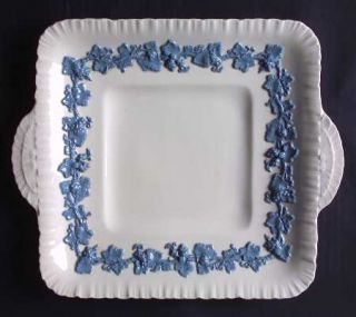 Wedgwood Lavender On Cream Color (Shell Edge) Square Handled Cake Plate, Fine Ch