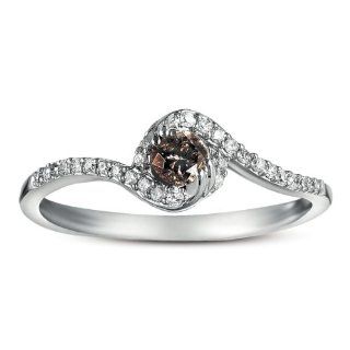 1/2 Ct Chocolate Brown Diamond Halo Engagement Ring 14k Gold   Valentines Gifts Jewelry