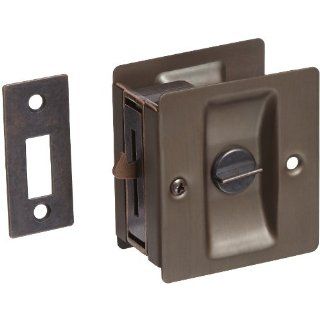 Rockwood 891.10B Bronze Pocket Door Privacy Latch, 2 1/2" Width x 2 3/4" Height, Satin Oxidized Oil Rubbed Finish Industrial Hardware