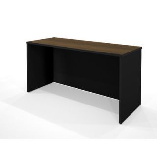 Bestar Pro Concept Credenza in Milk Chocolate Bamboo and Black 110610 98